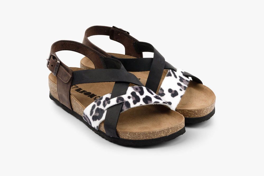 Noa by LEON- Women’s Leather Sandal- Ankle Strap with Adjustable Buckle & Arch Support - Leon Footwear