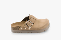 Andora II by LEON- Women’s Leather Platform Clog- Adjustable Buckle & Cork-Style Slide - Leon Footwear