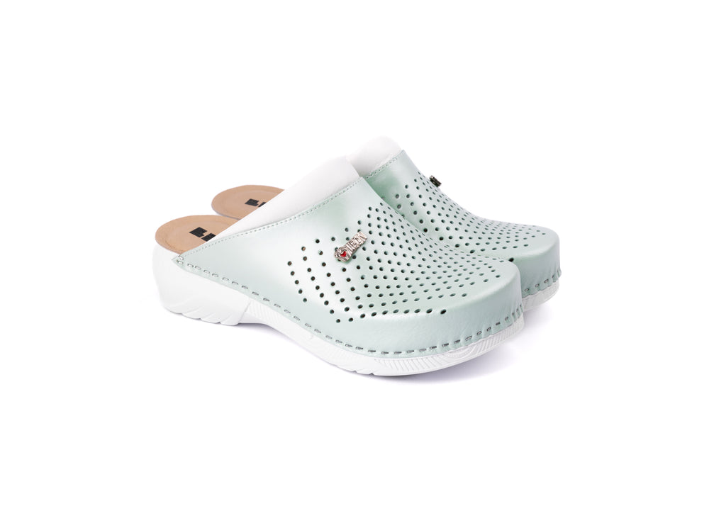 Pandora III by LEON- Women’s Leather Clogs- Gel Insole & Perforated Leather for Breathability - Leon Footwear