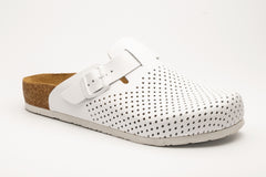 Bjorn by LEON- Men’s Leather Clogs – Breathable Perforated Slip-On Shoes with Cork Style Footbed