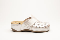 Aurora IV by LEON- Women’s Leather Clog- Perforation and Adjustable Velcro Strap - Leon Footwear