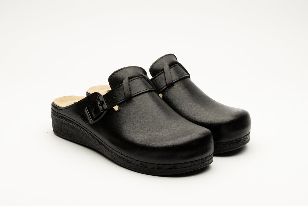 Nora I by LEON – Women’s Leather Clog- Removable Gel Insole & Adjustable Buckle - Leon Footwear