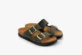 Siena by LEON- Women’s Leather Sandal- Cushioned Anatomic Slides with Arch Support & Adjustable 2-Strap Design - LEON Footwear USA