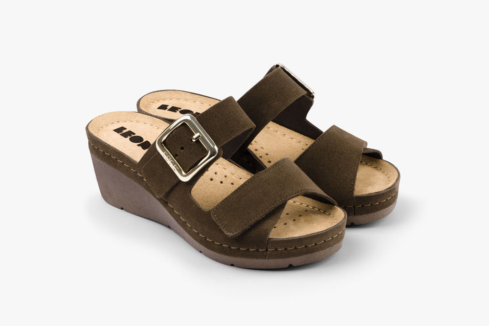 Amara by LEON- Women’s Leather Sandals- Adjustable Comfort Sandals with Gel-Insole - Leon Footwear 