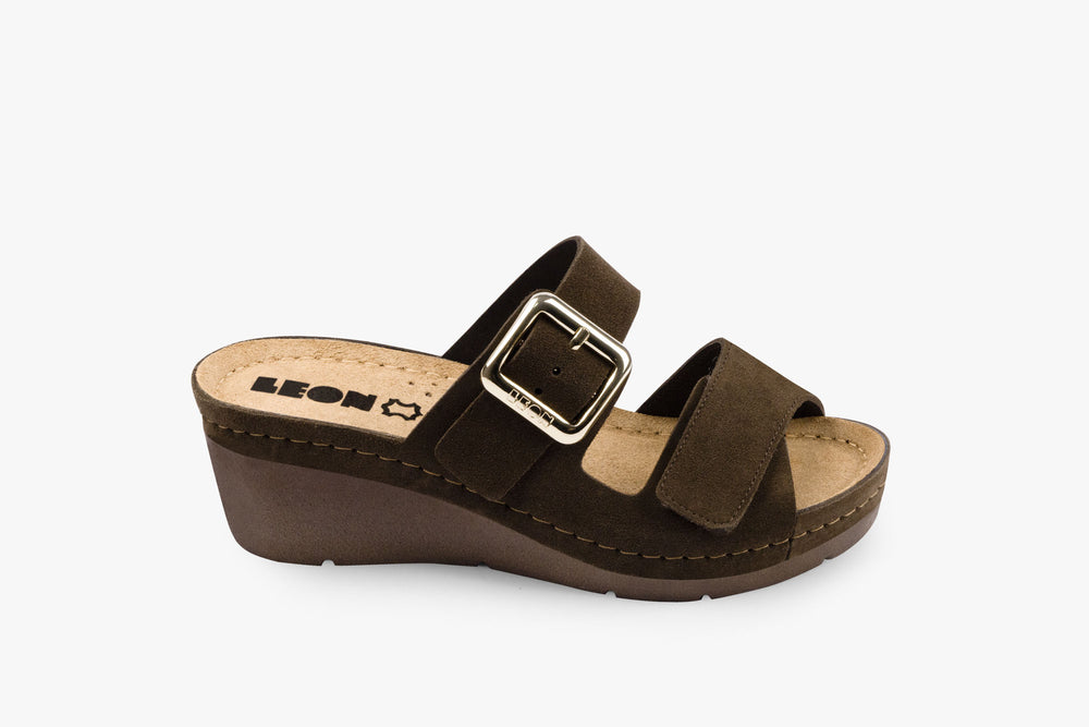 Amara by LEON- Women’s Leather Sandals- Adjustable Comfort Sandals with Gel-Insole - Leon Footwear 