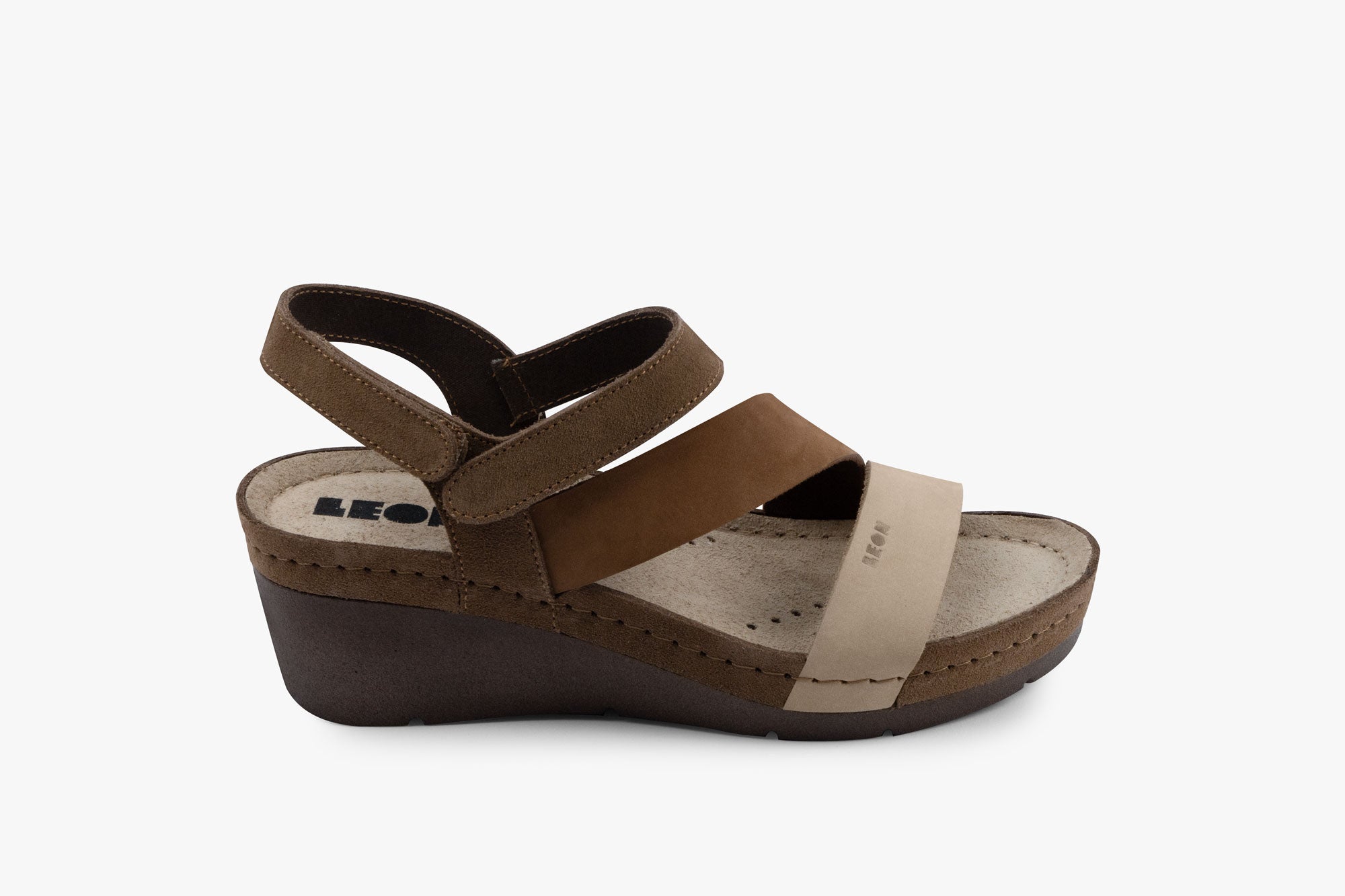 Kiara by LEON- Women’s Leather Platform Heel Sandals- Gel Insole & Adjustable Strap - Leon Footwear 