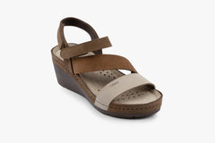 Kiara by LEON- Women’s Leather Platform Heel Sandals- Gel Insole & Adjustable Strap - Leon Footwear 