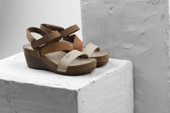 Kiara by LEON- Women’s Leather Platform Heel Sandals- Gel Insole & Adjustable Strap - Leon Footwear 