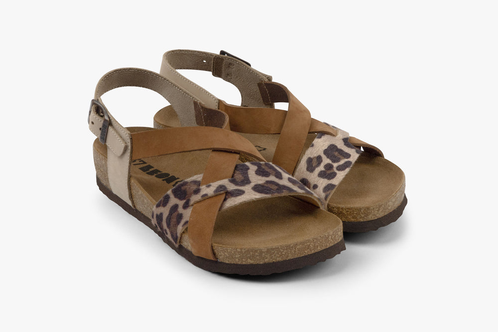 Noa by LEON- Women’s Leather Sandal- Ankle Strap with Adjustable Buckle & Arch Support - Leon Footwear 