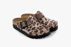 Zoe by LEON- Women’s Leather Platform Clog- Adjustable Buckle with Cork-style Footbed - Leon Footwear 