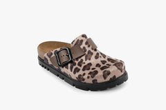 Zoe by LEON- Women’s Leather Platform Clog- Adjustable Buckle with Cork-style Footbed - Leon Footwear 