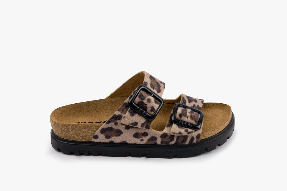 Terra by LEON- Women’s Leather Sandal– Adjustable Buckle Cork-style Footbed - Leon Footwear 