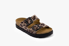 Terra by LEON- Women’s Leather Sandal– Adjustable Buckle Cork-style Footbed - Leon Footwear 