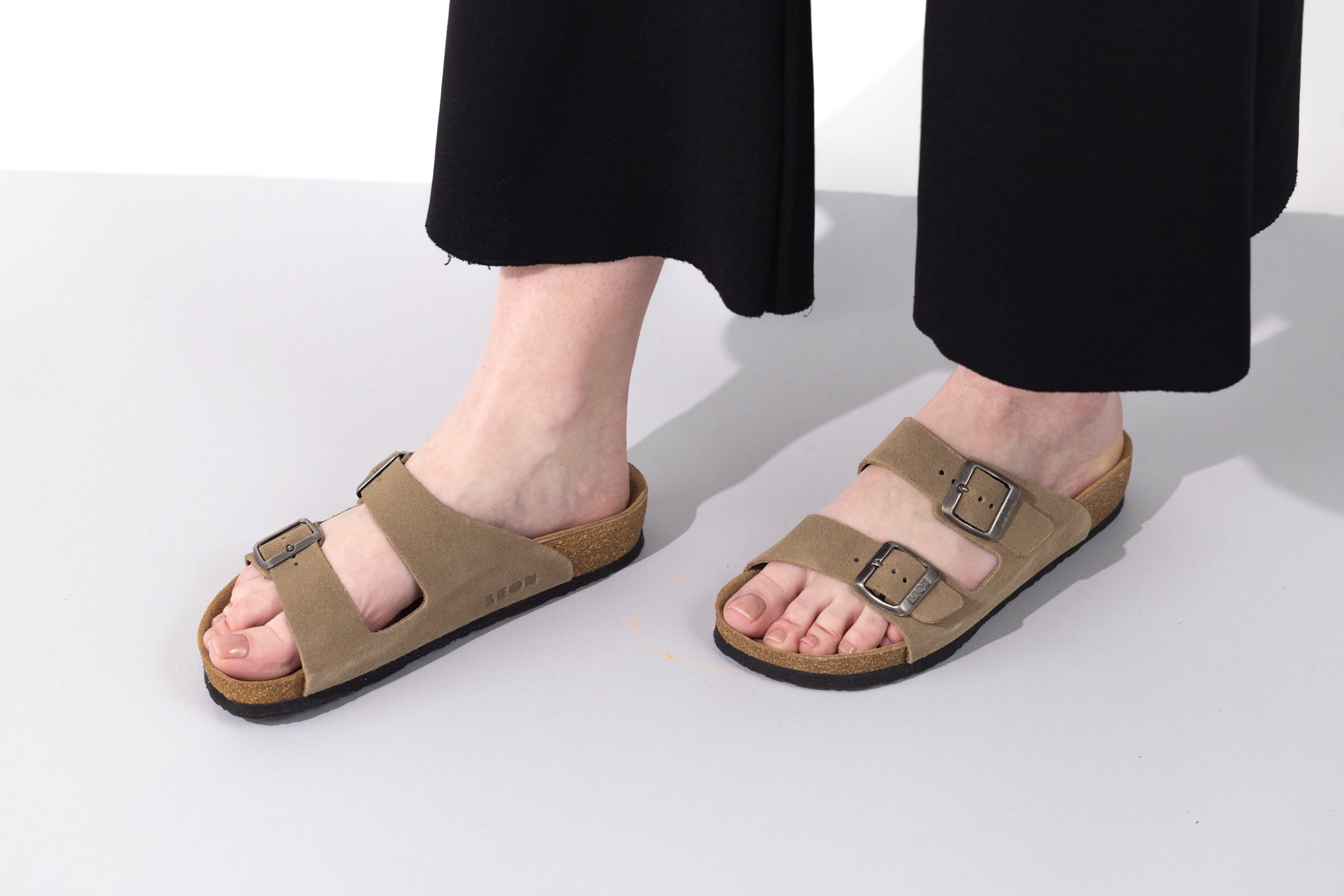 Anna by LEON- Women’s Leather Sandal– Chic Everyday Slip-On Shoes with Cork Style Footbed - LEON Footwear USA