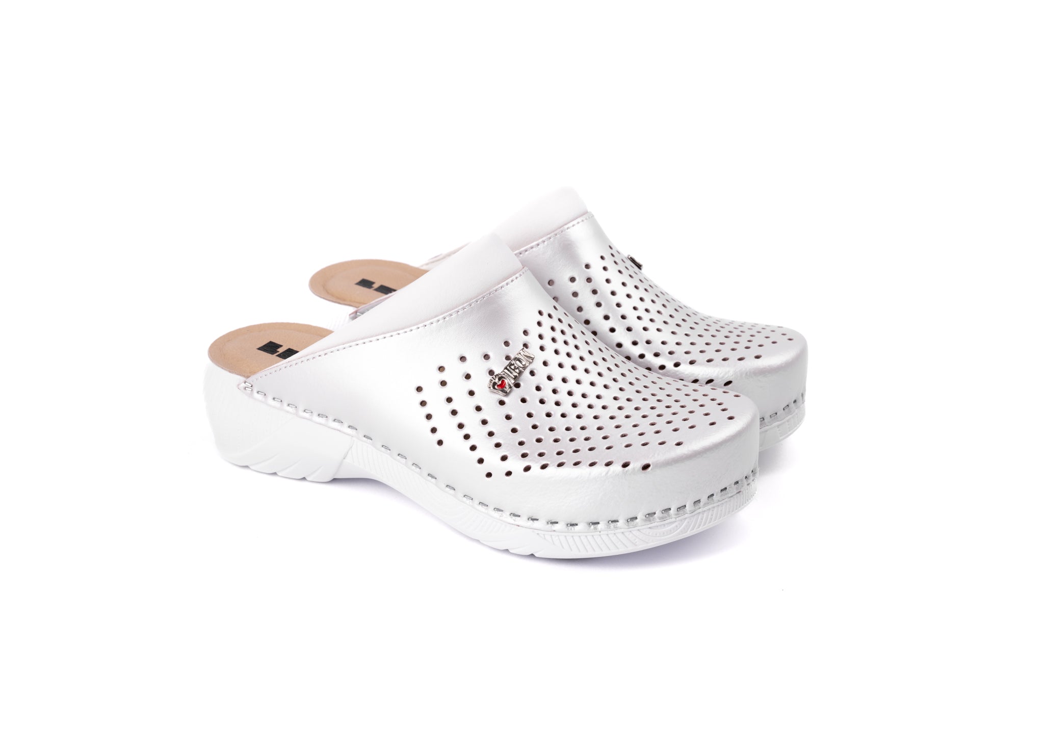 Pandora III by LEON- Women’s Leather Clogs- Gel Insole & Perforated Leather for Breathability - Leon Footwear 