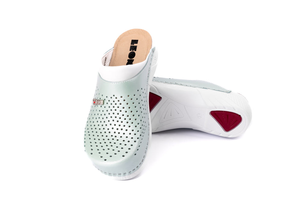 Pandora III by LEON- Women’s Leather Clogs- Gel Insole & Perforated Leather for Breathability - Leon Footwear 