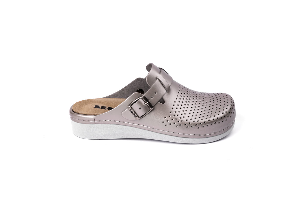 Nora IV by LEON– Women’s Leather Clogs- Adjustable Buckle with Removable Gel-Insole - Leon Footwear 