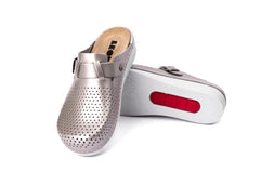 Nora IV by LEON– Women’s Leather Clogs- Adjustable Buckle with Removable Gel-Insole - Leon Footwear 