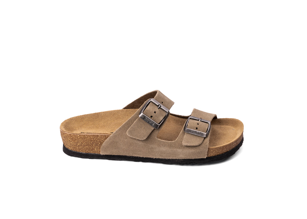 Anna by LEON- Women’s Leather Sandal– Chic Everyday Slip-On Shoes with Cork Style Footbed - LEON Footwear USA