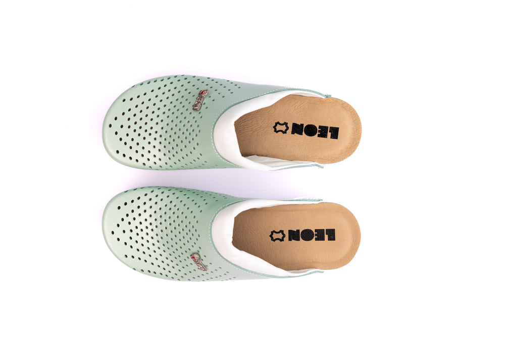 Pandora III by LEON- Women’s Leather Clogs- Gel Insole & Perforated Leather for Breathability - Leon Footwear 