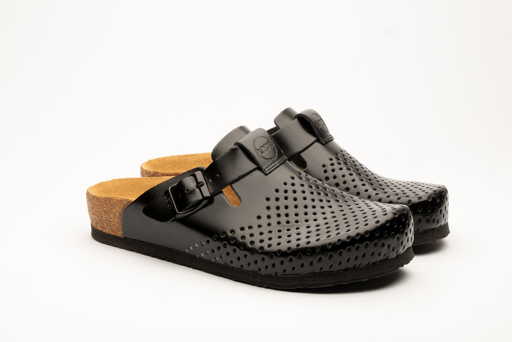 Edita by LEON– Women’s Leather Clog- Orthopedic Cork-style Clog with Adjustable Buckle - Leon Footwear 