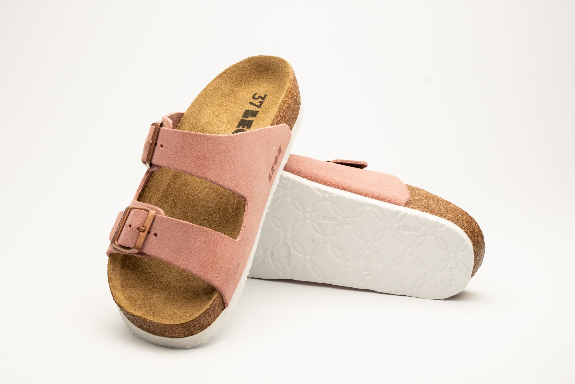 Anna by LEON- Women’s Leather Sandal– Chic Everyday Slip-On Shoes with Cork Style Footbed - LEON Footwear USA