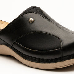 Aria I by LEON- Women’s Orthopedic Leather Clog- Twin Elastic Side Panels for Bunion Relief - Leon Footwear 