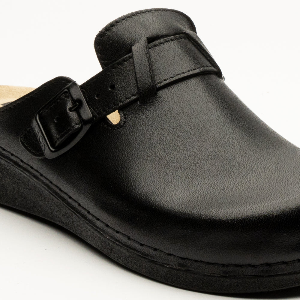 Nora I by LEON – Women’s Leather Clog- Removable Gel Insole & Adjustable Buckle - Leon Footwear 