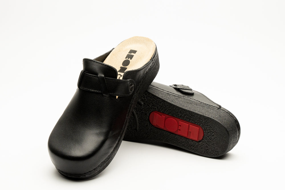 Nora I by LEON – Women’s Leather Clog- Removable Gel Insole & Adjustable Buckle - Leon Footwear 